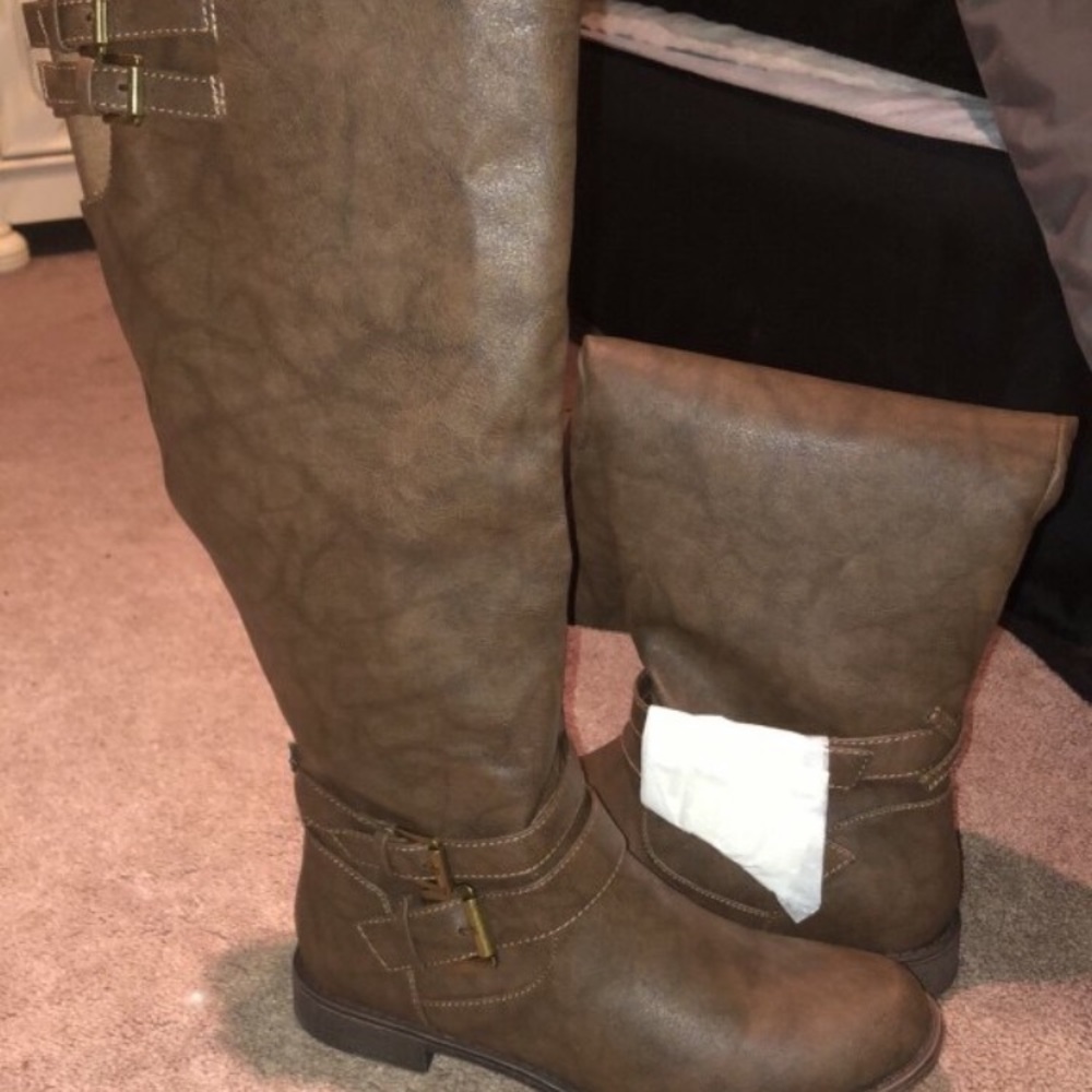 Brown high boots